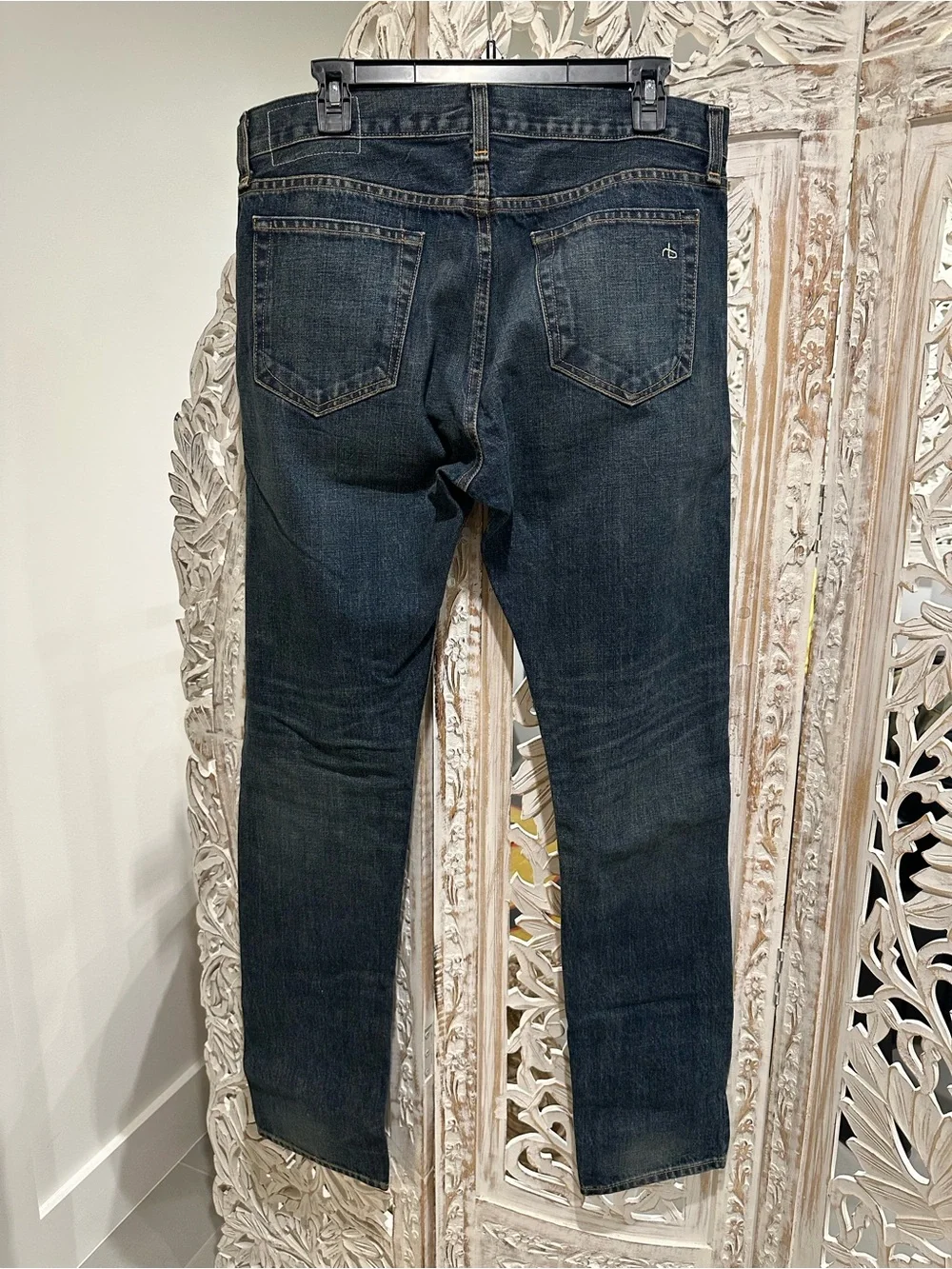 rag & bone Men’s Slim Straight Dark Blue Jeans